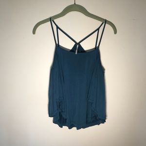 Blue Free People off the shoulder Top